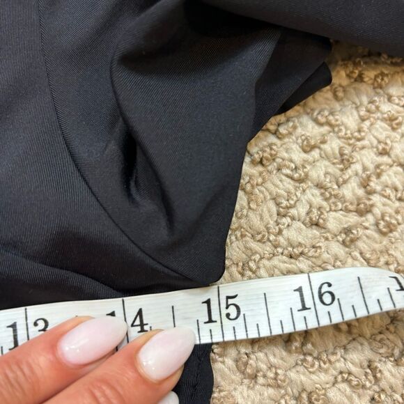 Ladies Qinsen Square Neckline Long Sleeve Black Double Lined Bodysuit Medium - Picture 10 of 13